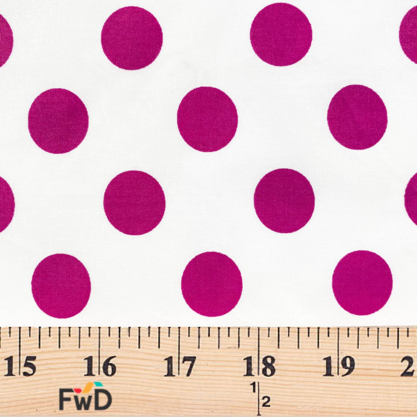 Polka Dot Large Printed Fabric White / Fuchsia 100 Cotton Etsy