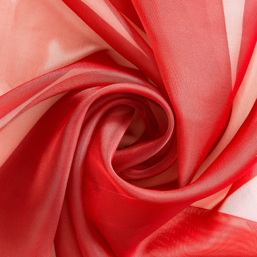 Red Sheer Voile Fabric 118 Wide Curtain Drapery and Apparel per Yard