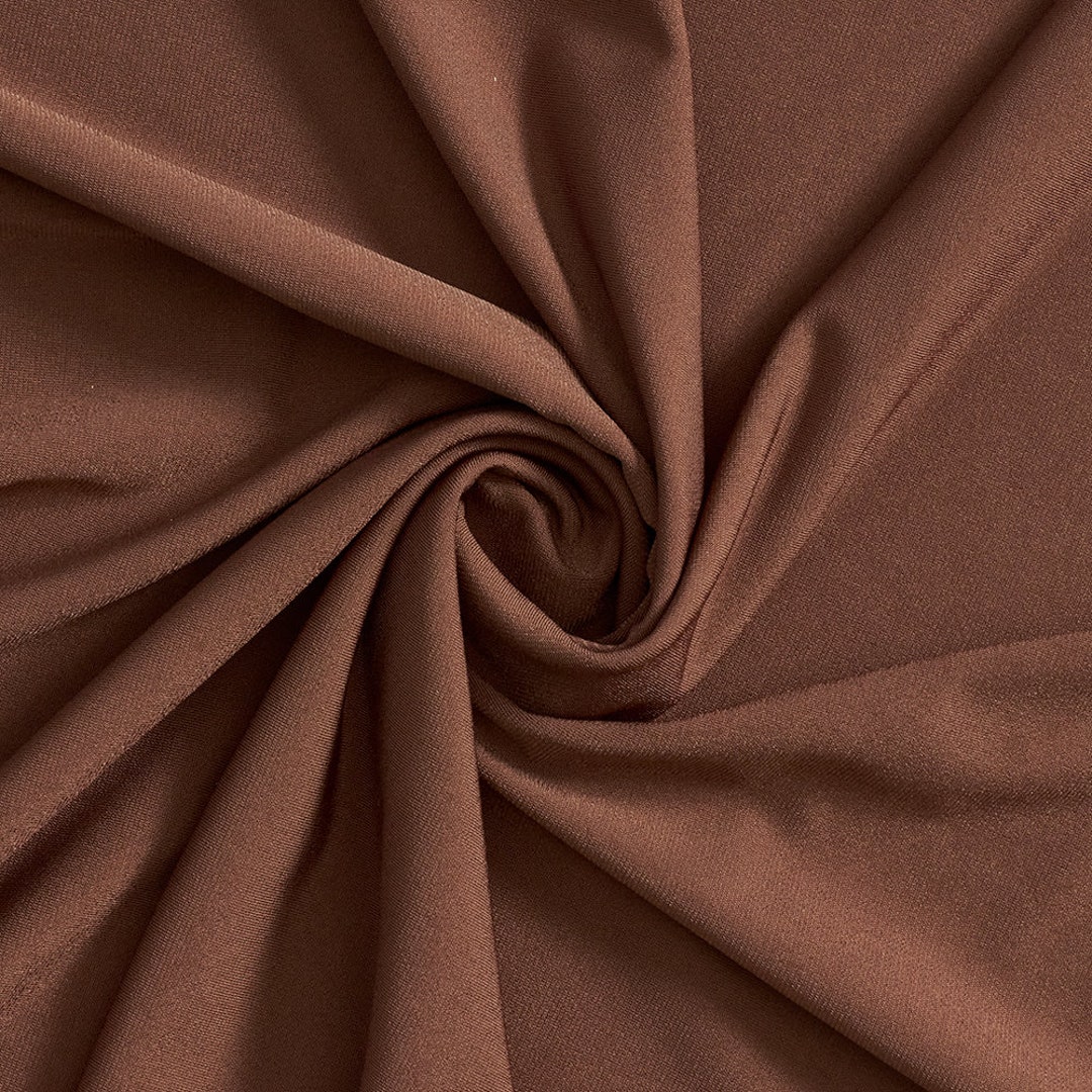 Brown ITY Fabric Polyester Spandex Knit Jersey 2 Way Spandex