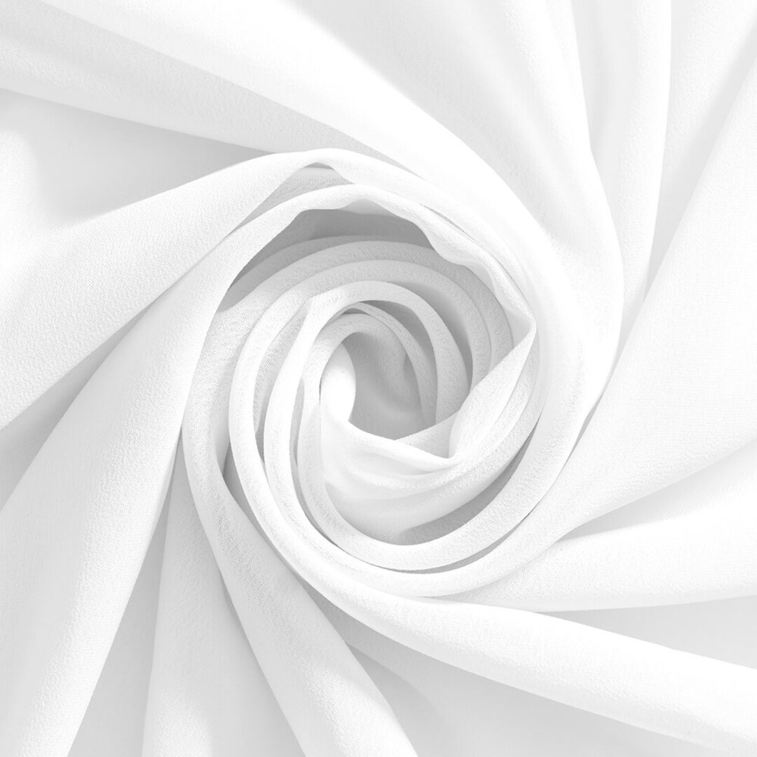 Etereo White Accordion Pleated Chiffon - Chiffon - Polyester - Fashion  Fabrics