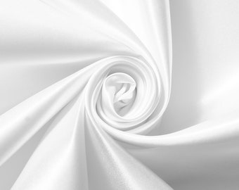 White Charmeuse Bridal Satin Fabric for Wedding Dress 60" inches By the Yard Charmuse