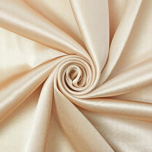Champagne Crepe Back Satin Bridal Fabric for wedding dresses, decorations, drapes, crafts crepeback by the yard
