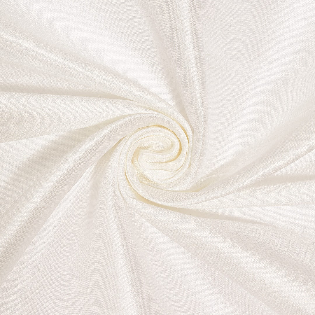 Off White Silk Shantung Windowpane 44