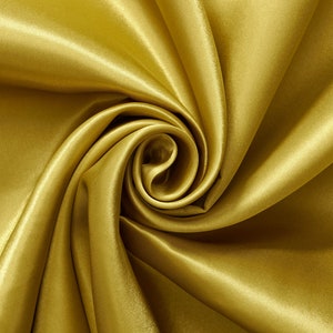 Olive Charmeuse Bridal Satin Fabric for Wedding Dress 60&quot; inches By the Yard Charmuse