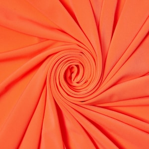 Neon Orange ITY Fabric Polyester Knit Jersey 2 way Spandex Stretch 58/60&quot; BTY
