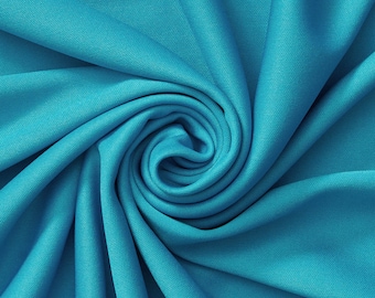 Tejido elástico de poliéster con forro entrelazado de 70 deniers y 60" de ancho, vendido en stock, color turquesa