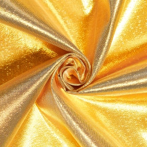 Tissue Lame Fabric Shiny Yellow for Craft Decoration Costume Design 44'' Wide By The Yard