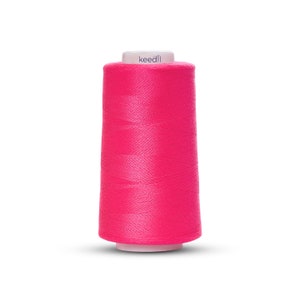 Keedil All Purpose Polyester Serger Sewing Thread - 3000 Yard Spool Hot-Pink
