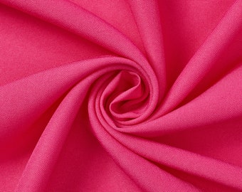 Tela de popelina fucsia de poliéster lisa de 60 pulgadas, cortada a medida, manteles, decoración y prendas de vestir.