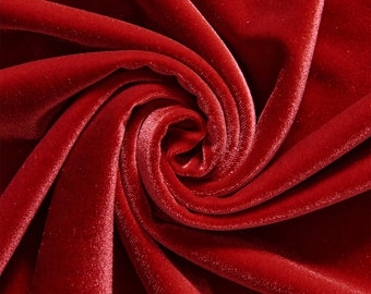 Red Stretch Velvet Fabric 60'' Wide by the Yard for Sewing Apparel Costumes  Craft