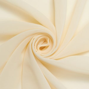 Tela de gasa beige Poliéster Todos los colores sólidos Sheer 58'' Corte ancho a medida para prendas, decoración, manualidades