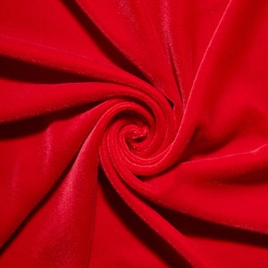 Tecido de micro veludo vermelho macio de 45&quot; polegadas por quintal para costura de artesanato de vestuário