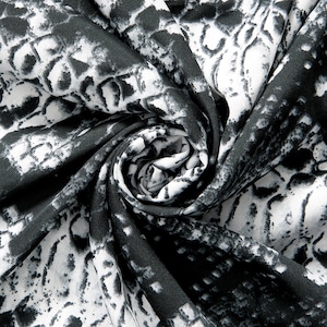 Snakeskin Grey Print Polyester Fabric 54/56&quot; Wide 100% Polyester Sold By The Yard