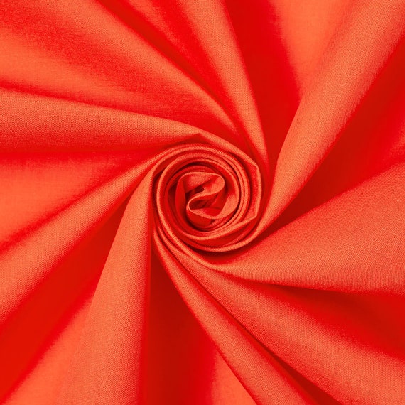 Orange Cotton Polyester Broadcloth Fabric 60 Inches Apparel Solid  PolyCotton Per Yard