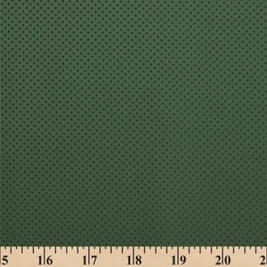 Forest Green Dotted Stretch Vinyl Fabric Upholstery Faux Leather Pleather 54&quot; Wide By the Yard