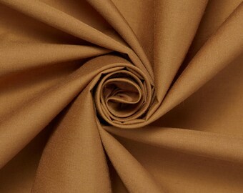 Dark Gold Cotton Polyester Broadcloth Fabric 60" Inches Apparel Solid PolyCotton Per Yard