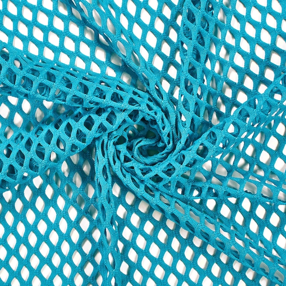 Turquoise Cabaret Stretch Mesh Net Fabric Spandex Hole Costume
