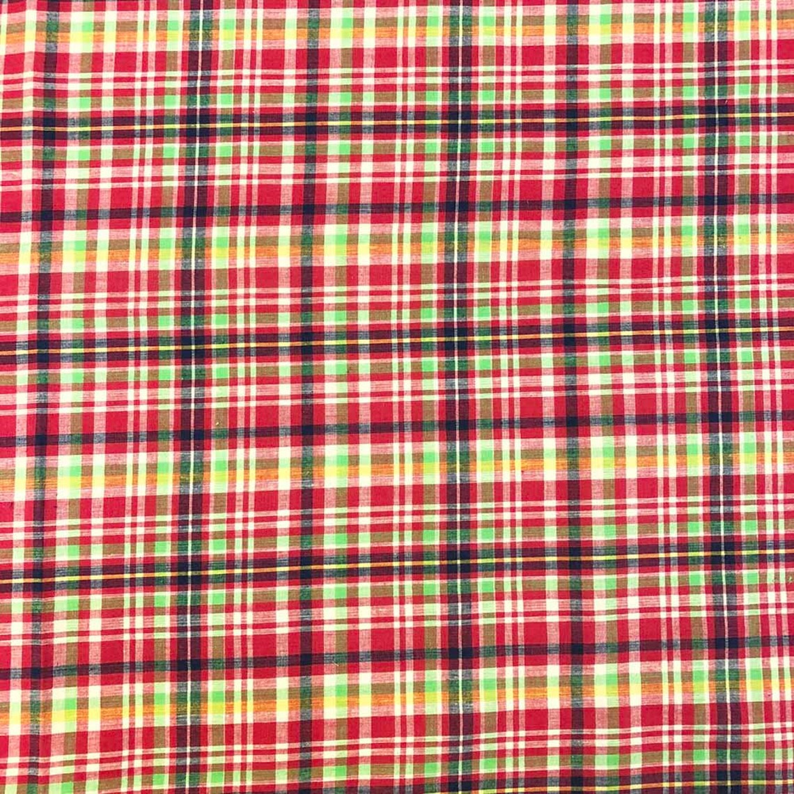 100 Cotton Madras Plaid Fabric By the Yard Style 16001 Etsy