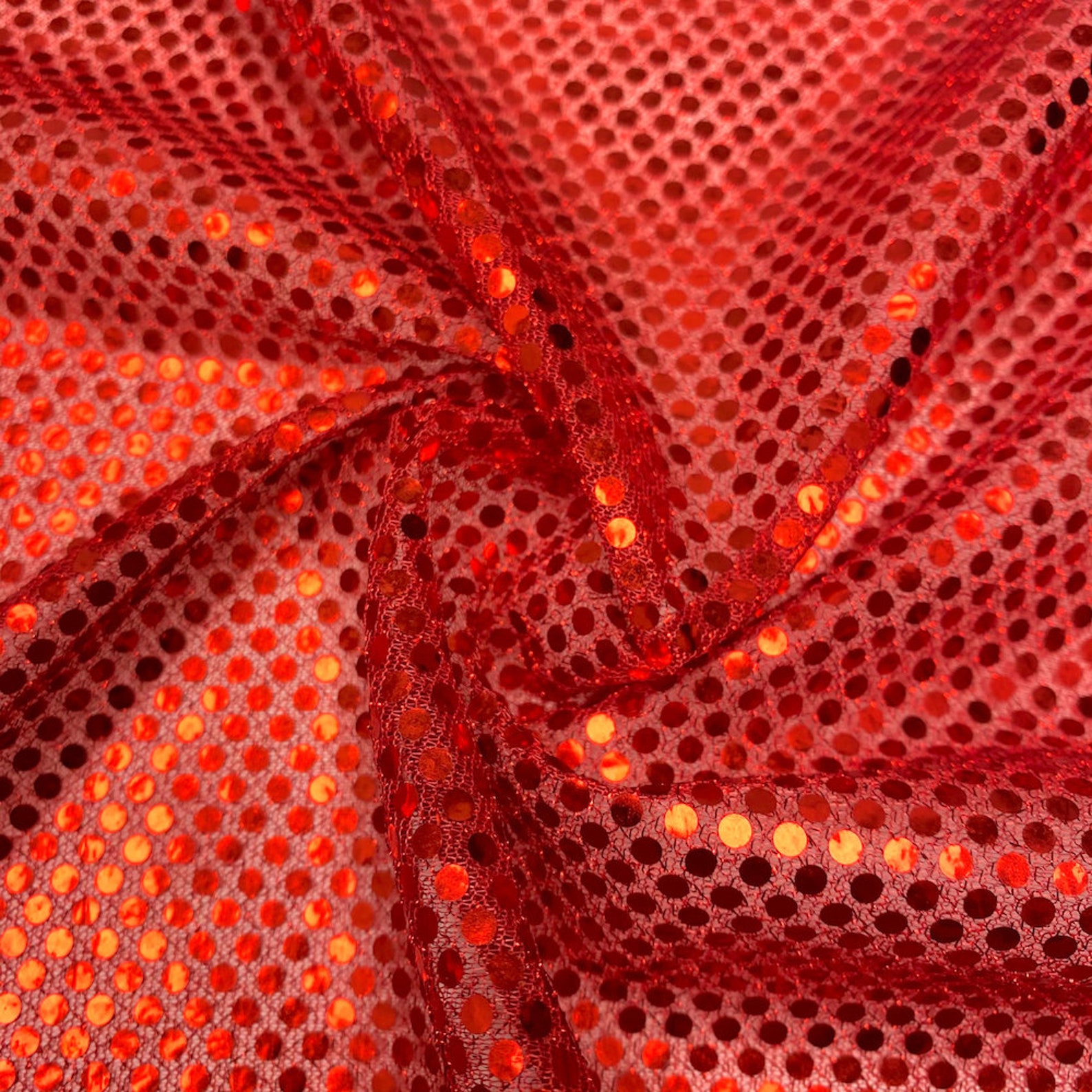 Red Shiny Sequin Dot Confetti Fabric for Sewing Costumes Etsy