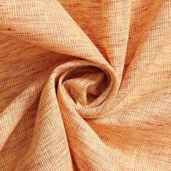 Two Tone Slub Dobby Fabric - Yellow / Red Polyester Cotton 57/58