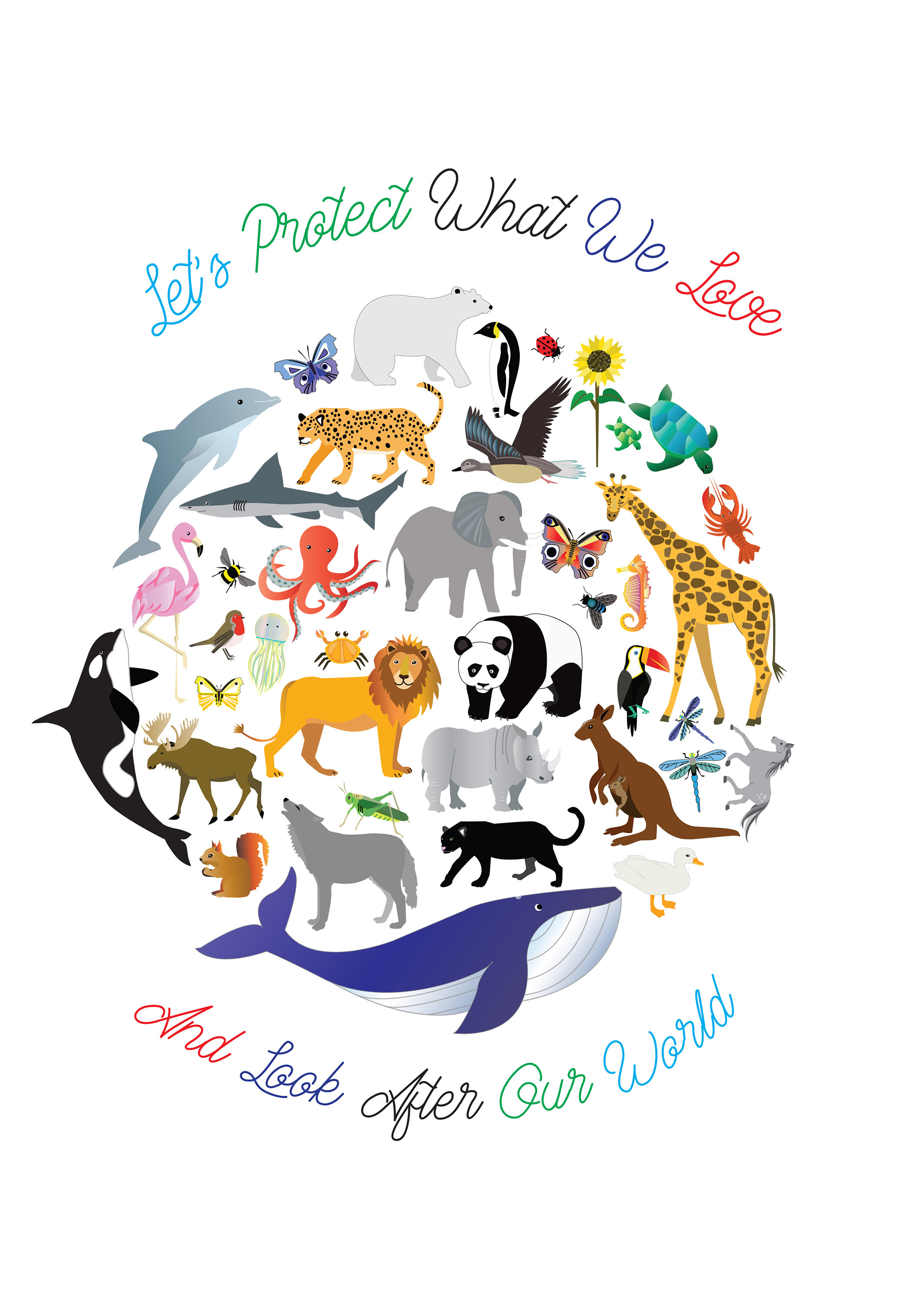 Animals print animal poster earth protect our Etsy