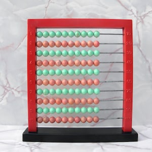 Vintage Plastic  Abacus,Retro Plastic Abacus, Wooden Calculator School,  Primitive Calculator Computer.