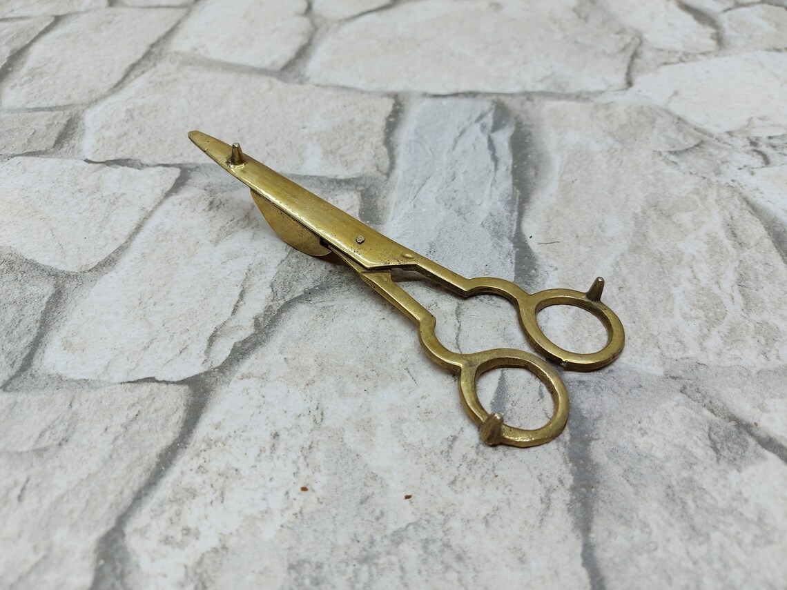 Candle scissors Candlebiting scissors Retro brass candle Etsy