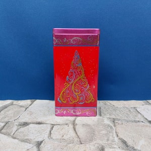On Sale Empty box Vintage metal box Old box Red box Free shipping with tracking