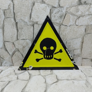 On Sale Rare Vintage Enamel Sign 12.6inch Danger Sign Skull Crossbones DANGER for YOUR LIFE Industrial Old Collectible Man Cave Gift for Him