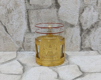 Vintage Russian Podstakannik Tea Glass Holder, Aluminum Cup, USSR Decor
