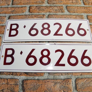 On Sale Vintage Pair Tin Signs Plates Expired MILITARY Army Truck Enamel Bulgarian License Sign Porcelain CAR PLATE Gift Man Cave zografa