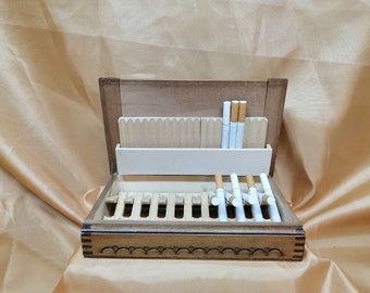 Vintage Hand Carved Wooden Cigarette Box – 1970s Bulgarian Tobacco Case