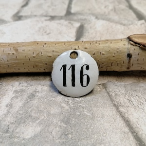 Number 116 apartment Sign Small 1.2 in / 3 cm Address Plaque Room Number Enamel Number for Drawers Vintage Sign CLEARANCE Sale FREE DELIVERY