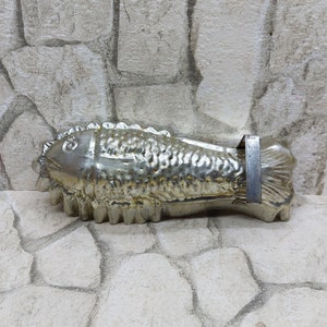 Vintage Fish Cake Form Tin Form, Vintage cake bread tins, For baking or aspic, jellied meat, USSR era 1970s