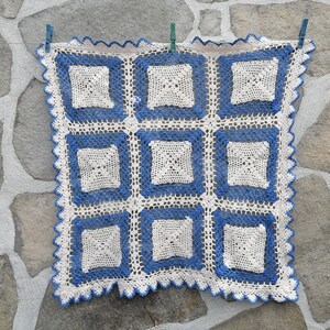 Crocheted Table Runner - 24.8 x 24.8 in, Handmade Table Runner, European Table Runner, Sea villa Table Runner Gift for Her Housewarming gift