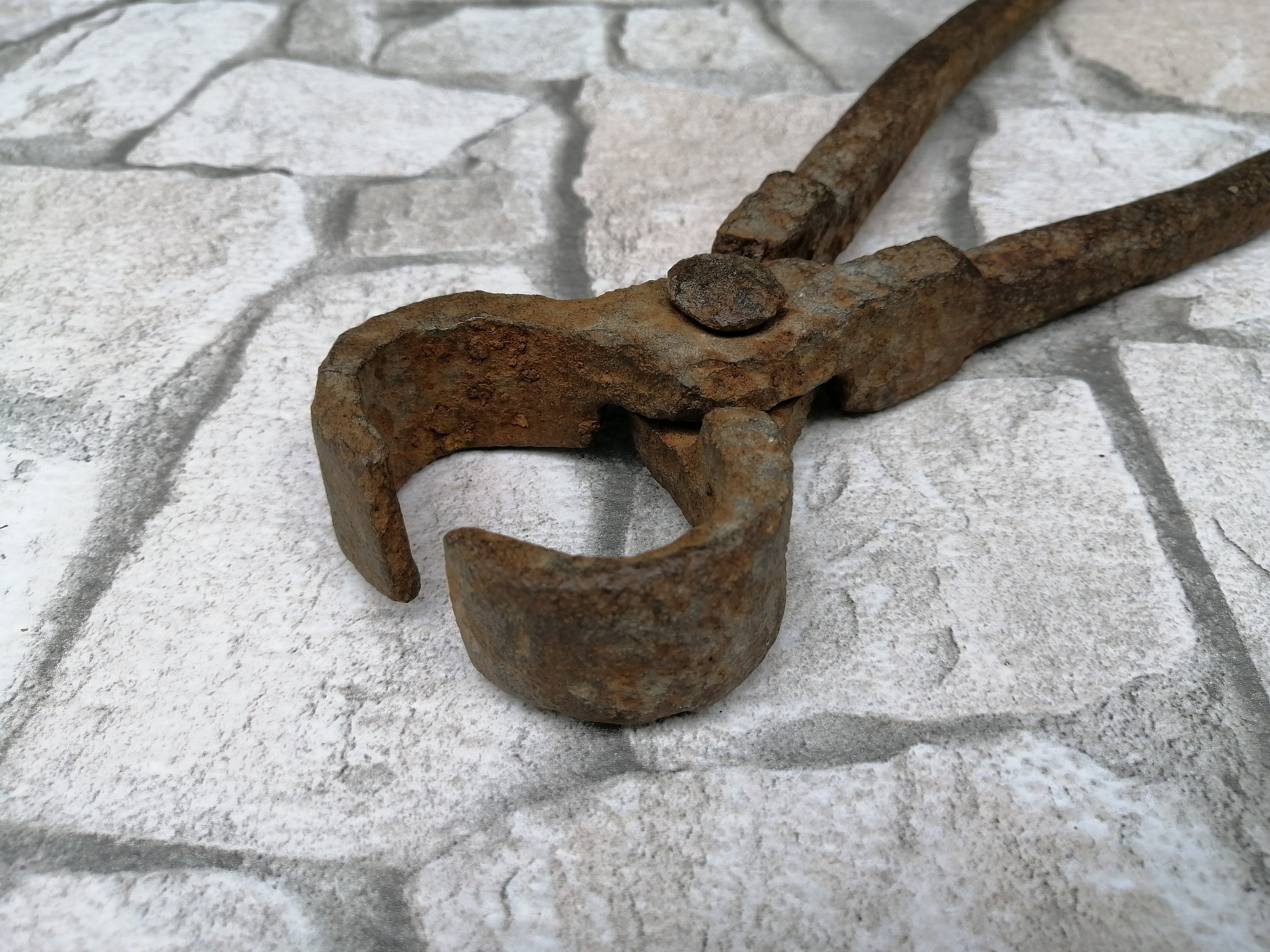 Pince De Forgeron Ancienne XIXe – Fer Forgé, Outil Vintage France, N°8