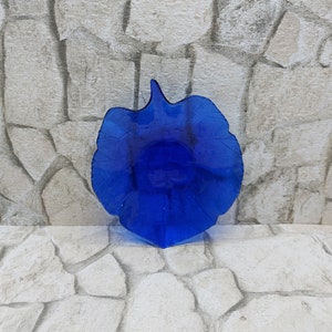 Vintage Glass Bowl, Dark Blue Leaf Shaped Bowl, Blue Bowl, Serving Bowl, Cottage Chic, Vintage Glassware, Christmas gift
