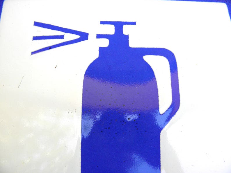 Vintage Safety Sign Fire Extinguisher Porcelain Enamel Sign Etsy