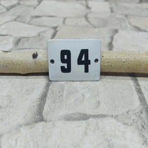Vintage European Office Room Number, Hotel Room Number 94, Enamel Porcelain Sign, Apartment Door Number 94, Door Plaque, Street Door Sign