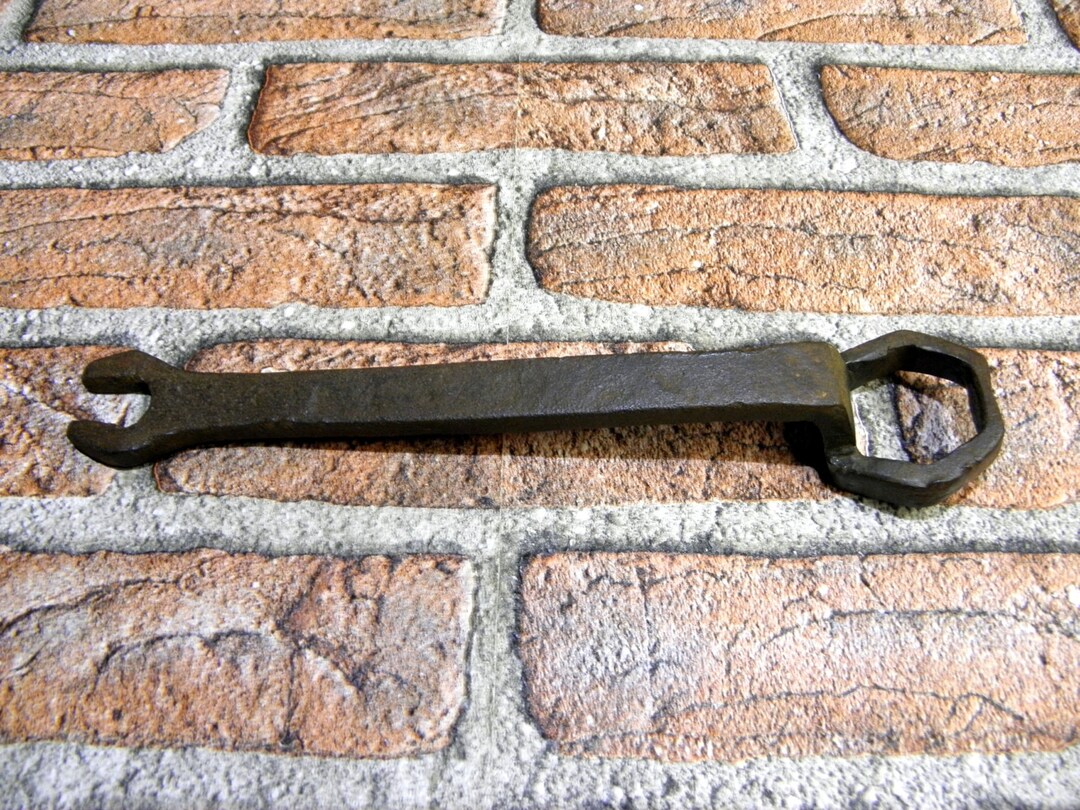 Wrench, Vintage Large Iron Wrench, Double Ended Wrench, Primitive Hand