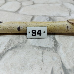 Vintage European Office Room Number, Hotel Room Number 94, Enamel Porcelain Sign, Apartment Door Number 94 Door Plaque, Street Door Sign