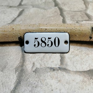 Apartment Door Number 5850, Office Room Number Vintage European Enamel Porcelain Sign, Street Number Sign, Door Plaque, Hotel Room Number