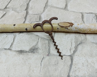 Vintage Metal Corkscrew: Rusty Bar Accessory
