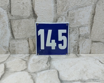 16x16cm. HOUSE NUMBER 11 FRENCH ENAMEL SIGN WHITE No.11 ON A BLUE BACKGROUND 