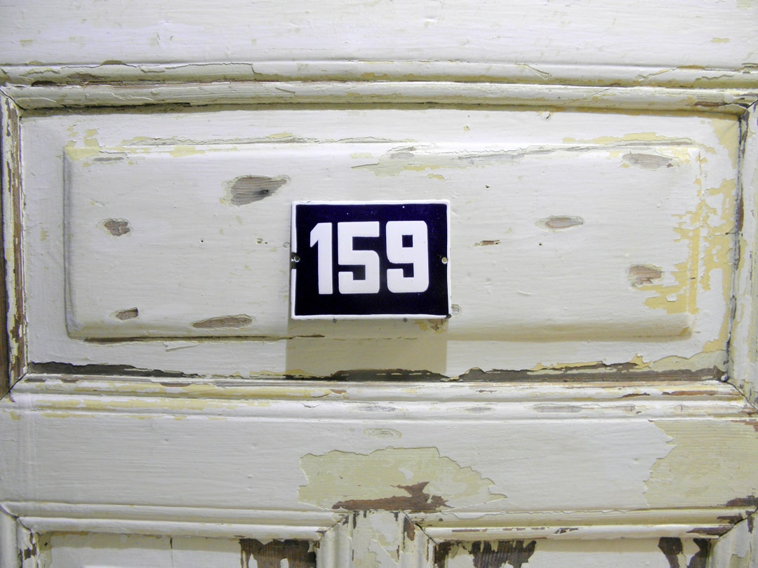 Vintage Enamel House Number Sign 159: Outdoor Address Plaque - Etsy