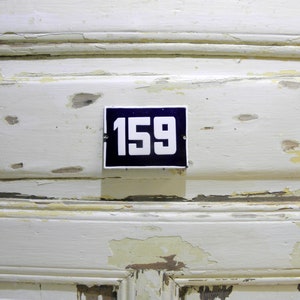 Vintage Enamel House Number Sign 159: Outdoor Address Plaque