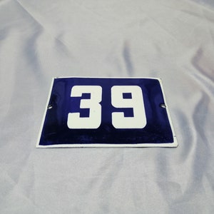 Vintage Enamel Street Sign Number 39: European Door Plate