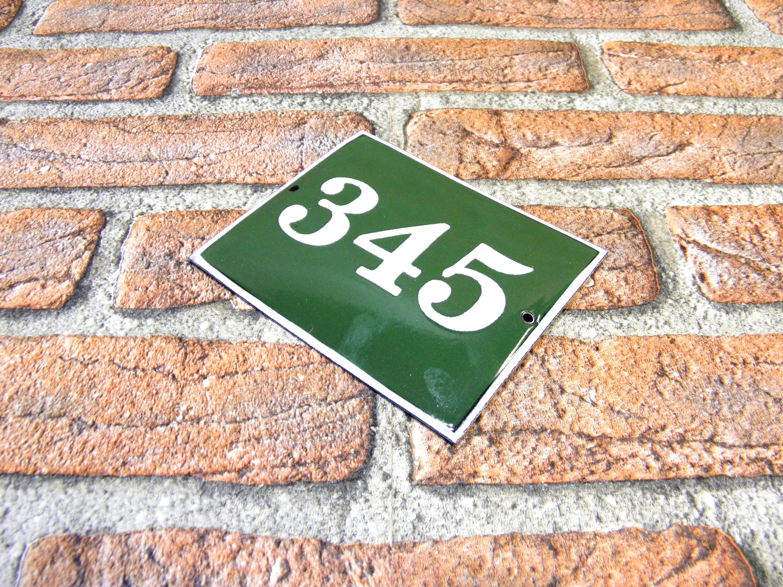 Vintage Green Enamel House Number Sign: 345 Street Address - Etsy