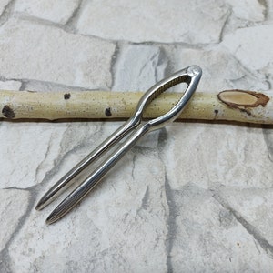 Metal NUTCRACKER,  Nutcrackers, Vintage Silver tone Metal Nutcracker, 1970s, Old Metal Kitchen Utensil,  Gift