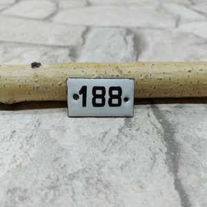 Vintage European Office Room Number, Hotel Room Number 188, Enamel Porcelain Sign, Apartment Door Number 188 Door Plaque, Street Door Sign
